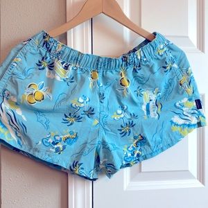 Patagonia Barely Baggies!!! Blue tropical print.